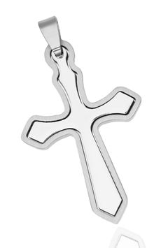 Kreuz Anhänger Halskette Edelstahl Herren Damen Kugelkette Puzzle-Optik 2 Kreuze Lederkette
