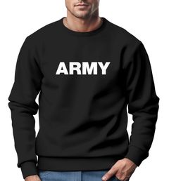 Sweatshirt Herren Aufdruck Army Print Rundhals-Pullover Neverless®