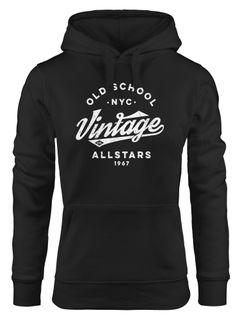 Hoodie Damen College Style Schriftzug Oldschool Vintage Allstars Kapuzen-Pullover Fashion Streetstyle Neverless®