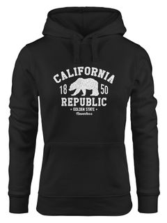 Hoodie Damen California Republic Aufdruck Print Kalifornien Golden State Grizzly Bär Bear Kapuzen-Pullover Neverless®