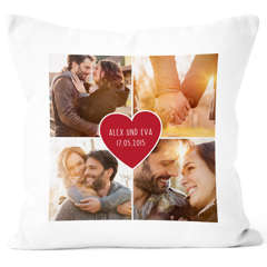 Fotokissen Kissen-Bezug mit Foto-Collage bedrucken lassen Fotogeschenk Liebe Valentinstag SpecialMe®