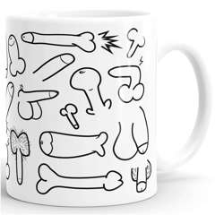  Kaffee-Tasse Penis-Muster Penisse Fun-Tasse Penis-Tasse Pimmel-Tasse Büro-Tasse Genitalien MoonWorks®