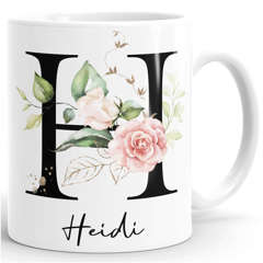 Kindertasse Kunststoff Monogramm Anfangsbuchstabe Alphabet personalisierte Namenstasse für Mädchen SpecialMe®