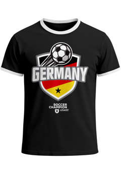 Herren T-Shirt Fan-Shirt WM-Shirt Badge Germany Deutschland Flagge Fußball Weltmeisterschaft 2026 Retro Fan-Trikot Moonworks®