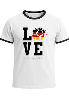 Herren WM-Shirt Deutschland Fan-Shirt Germany Love Fußball Moonworks®