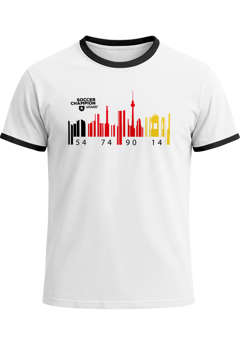 Herren WM-Shirt Deutschland WM Flagge Barcode Skyline Berlin 2026 Retro
