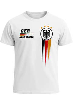 Herren T-Shirt personalisiert mit Name Deutschland TrikotFußball Weltmeisterschaft 2026 Moonworks