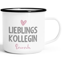 Emaille-Tasse Lieblings-{style_variation} mit Namen Becher Emaille personalisierte Geschenke Wunschname SpecialMe®