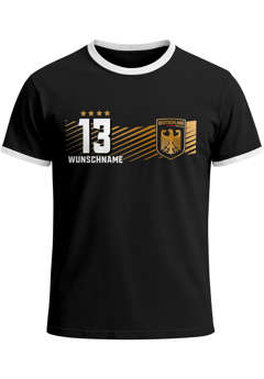 Herren T-Shirt Deutschland Trikot personalisiert mit Name Fußball Weltmeisterschaft 2026 Fanshirt Moonworks®
