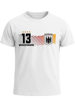 Herren T-Shirt Deutschland Trikot personalisiert mit Name Fußball Weltmeisterschaft 2026 Fanshirt Moonworks®