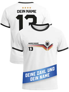 Herren T-Shirt Trikot WM 2026 Motiv personalisierbar mit Name und Trikonummer Retro Deutschlandshirt Moonworks®