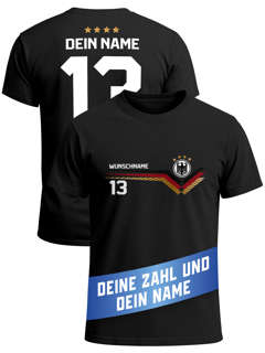 Herren T-Shirt Trikot WM 2026 Motiv auf Vorder- und Rückseite personalisierbar mit Name und Trikotnummer Deutschlandshirt Moonworks®