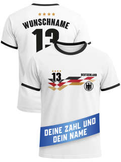 Herren T-Shirt Trikot WM 2026 Frontprint und Backprint personalisiert mit Name Deutschlandshirt Moonworks®
