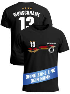 Herren T-Shirt Trikot WM 2026 Deutschland Frontprint und Backprint personalisiert mit Name Fanshirt Moonworks®
