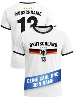 Herren T-Shirt Trikot WM 2026 Frontprint und Backprint personalisiert mit Name Deutschlandshirt Moonworks®