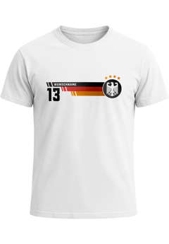 Herren T-Shirt Deutschland Trikot mit eigenem Namen Trikotnummer anpassbar Fußball WM-Shirt 2026 Deutschlandshirt Moonworks®