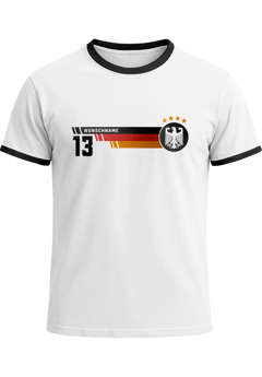 Herren T-Shirt Deutschland Trikot mit eigenem Namen Trikotnummer anpassbar Fußball WM-Shirt 2026 Deutschlandshirt Moonworks®