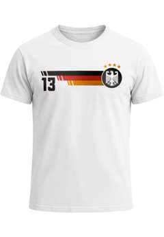 Herren T-Shirt Deutschland Fußball WM-Shirt 2026 Fanshirt Trikotnummer 13 Adler Deutschlandshirt Moonworks®