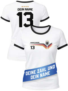EM Shirt Damen Deutschland Trikot personalisiert mit Name Fußball Weltmeisterschaft 2026 Fanshirt Moonworks