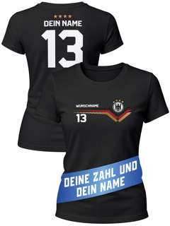 EM Shirt Damen Deutschland Trikot Vorderseite Rückseite personalisiert mit Name Zahl Fußball Weltmeisterschaft 2026 Moonworks