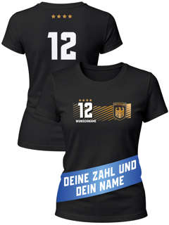 EM Shirt Damen Deutschland Trikot personalisiert mit Name Fußball Weltmeisterschaft 2026 Fanshirt Moonworks