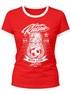 Damen WM-Shirt Fußball WM Weltmeisterschaft 2026 Russland World Cup Vintage Russia Россия Matryoshka Matrjoschka Tattoos WM 2026 Moonworks®