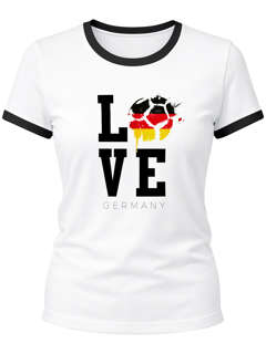 Damen WM-Shirt Deutschland Fan-Shirt Germany Love Fußball Moonworks®