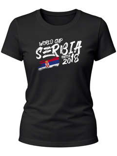Damen T-Shirt Serbien Serbia Fan-Shirt WM 2026 Fußball Weltmeisterschaft Trikot Moonworks®