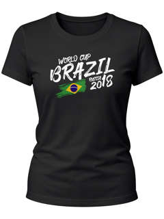 Damen T-Shirt Fan-Shirt Brasilien Brazil Brasil Fan-Shirt WM 2026 Fußball Weltmeisterschaft Moonworks®