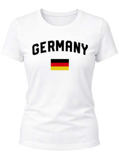 Moonworks® Damen Deutschland Fan-Shirt T-Shirt Fußball WM EM Fan-Trikot Weltmeisterschaft Weltmeisterschaft