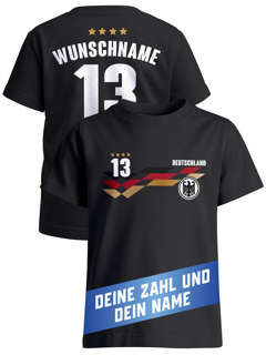 T-Shirt Mädchen WM 2026 Deutschlandshirt Trikot-Stil personalisiert Name Nummer Fußball Geschenkidee Fanshirt Moonworks®