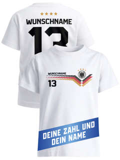 T-Shirt Mädchen WM 2026 Fußball Deutschlandshirt Trikot-Stil Geschenkidee personalisiert Name Nummer Fanshirt Moonworks®