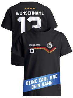 T-Shirt Jungen WM 2026 Deutschlandshirt Fußballshirt Trikot-Stil personalisiert Name Nummer Fanshirt Geschenkidee Moonworks®