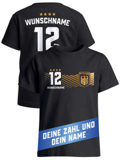 T-Shirt Jungen Fußball WM 2026 Deutschlandshirt Trikot-Stil personalisiert Name Nummer Fanshirt Geschenkidee Moonworks®