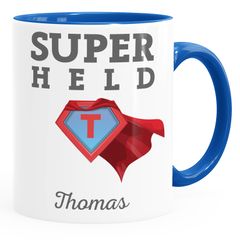 Kaffee-Tasse mit Namen Initiale personalisierbar Aufdruck Superheld/Superheldin persönliches individuelles Geschenk Moonworks®
