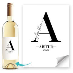 Weinetiketten Geschenkidee Abschluss 2026 personalisiert - Monogramm Name Jahr Wunschtext - Flaschenetiketten selbstklebend- SpecialMe®