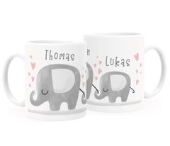 Kaffee-Tasse Elefanten personalisiertes Familien- Geschenk Namenstasse personalisierbare individuelle Geschenke SpecialMe®
