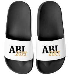 Badeschlappen Damen Aufdruck Abi {style_variation_string} - Abitur Geschenke Schulabschluss - Badelatschen Bedruckt Badeschuhe Frauen Moonworks®