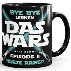 Kaffee-Tasse - Geschenk Abschluss Schule Ausbildung Studium - Spruch Bye Bye Lernen Das Wars - Keramikbecher Moonworks®
