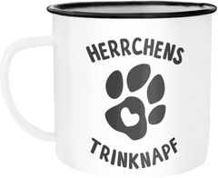 Kaffee-Tasse Spruch Herrchens Trinknapf Hundepfote-Motiv Becher Bürotasse Tasse Hundeliebhaber MoonWorks®