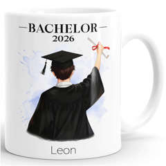 Kaffee-Tasse {variation3} 2026 - Geschenk Abschluss Männer personalisiert Name - Figur anpassbar - Keramikbecher SpecialMe®
