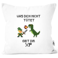 Kissen-Bezug Was dich nicht tötet gibt dir XP Gaming Motiv Warrior Kissen-Hülle Deko-Kissen Baumwolle Moonworks®