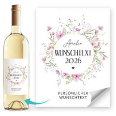 Weinetiketten Geschenke für Frauen {variation3} Abschluss 2026 personalisiert - Name Jahr Wunschtext - Flaschenetiketten selbstklebend SpecialMe®