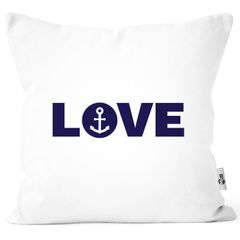 Kissenbezug Love mit Anker Motiv Liebe maritim Geschenk Moonworks®