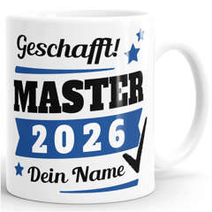 Tasse Master Abschluss mit Name und Jahr 2026 anpassbar Geschenk Masterabschluss Masterarbeit Studium bestandene Prüfung SpecialMe®