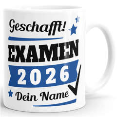 Tasse Examen Jahr 2026 anpassbar Geschenk Uni-Abschluss bestandene Prüfung Studium Universität mit Name personalisiert SpecialMe®