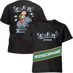 Kinder T-Shirt Einschulung 2026 Jungen Mädchen mit Namen personalisierbar Nashorn Geschenk Schulanfang SpecialMe®