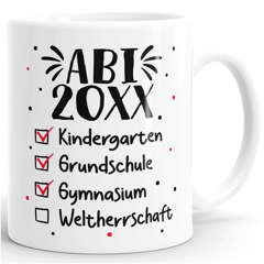 Kaffee-Tasse Abitur 2026 - Geschenk Abschluss Abiturienten - To Do Liste Weltherrschaft Keramik Moonworks®