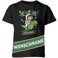 Kinder T-Shirt Einschulung 2026 mit Namen personalisiert Dino Astronaut Geschenk Schulanfang Jungen Mädchen SpecialMe®