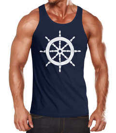 Herren Tanktop Steuerrad Segeln Muskelshirt Tank Top Muscle Shirt Achselshirt Moonworks®